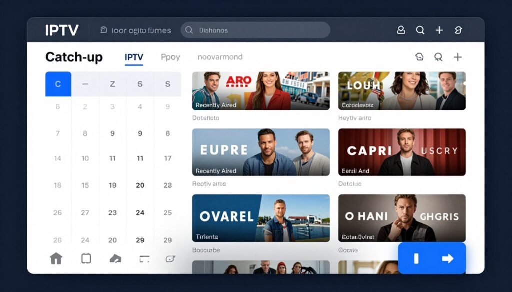 iptv streaming usa catch up feature showing program guide with previously aired content availability iptv streaming usa catch up feature showing program guide with previously aired content availability