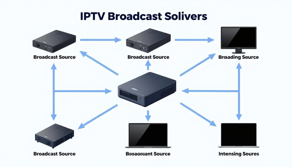 Diagram showing how IPTV provider delivers content through internet protocol Diagram showing how IPTV provider delivers content through internet protocol